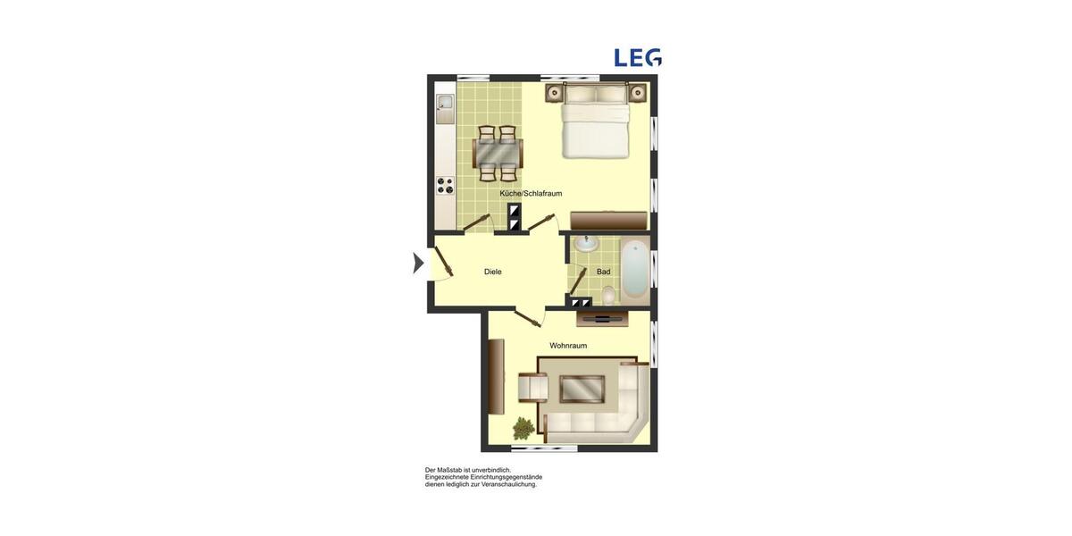 Etagenwohnung Duisburg Rheinhausen - 1 Zimmer, 31 m&sup2;, 339&euro; | Angebot:26365986