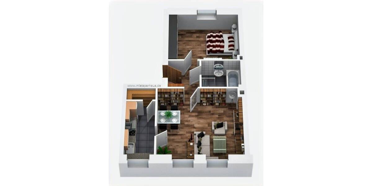Etagenwohnung Herne Unser Fritz - 2 Zimmer, 57 m&sup2;, 770&euro; | Angebot:26902477