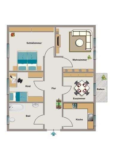 Etagenwohnung Recklinghausen König Ludwig - 4.5 Zimmer, 66 m&sup2;, 539&euro; | Angebot:26389109