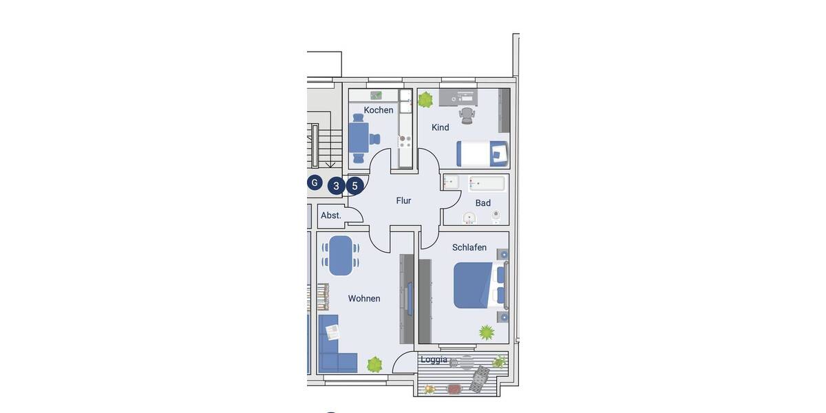Etagenwohnung Recklinghausen König-Ludwig - 3 Zimmer, 81 m&sup2;, 770&euro; | Angebot:26834096