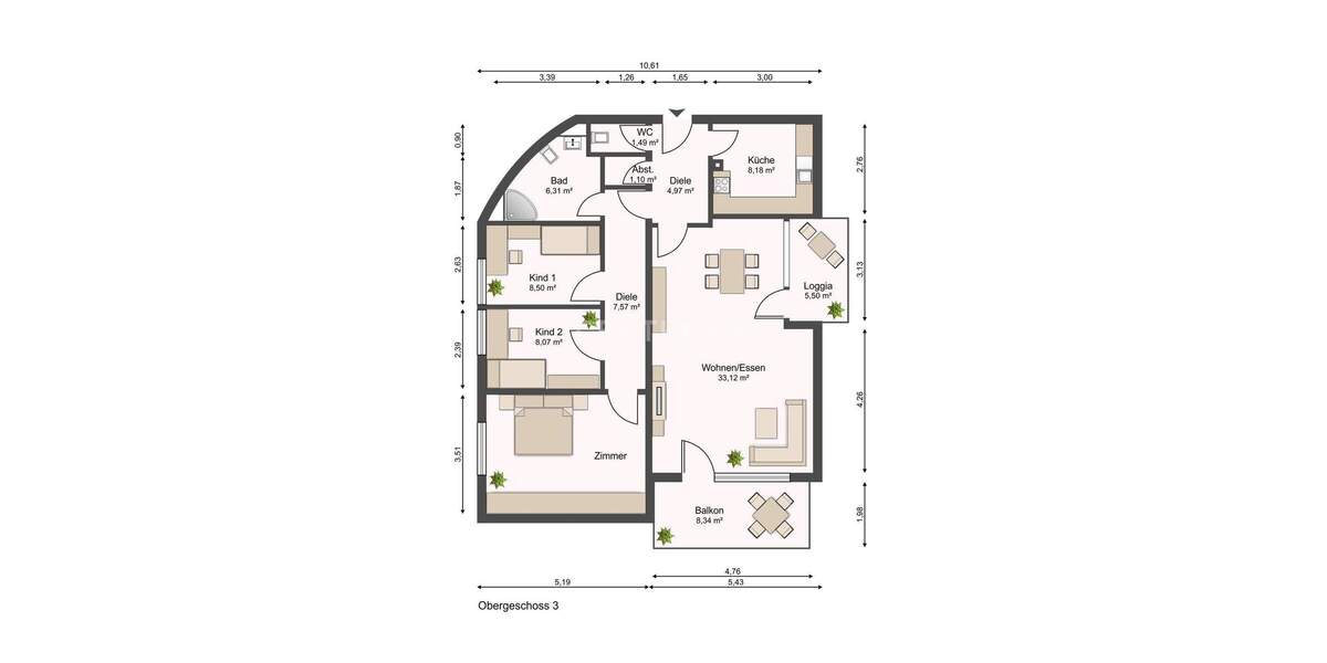 Etagenwohnung Mülheim Broich - 4 Zimmer, 103 m&sup2;, 254.700&euro; | Angebot:25041029