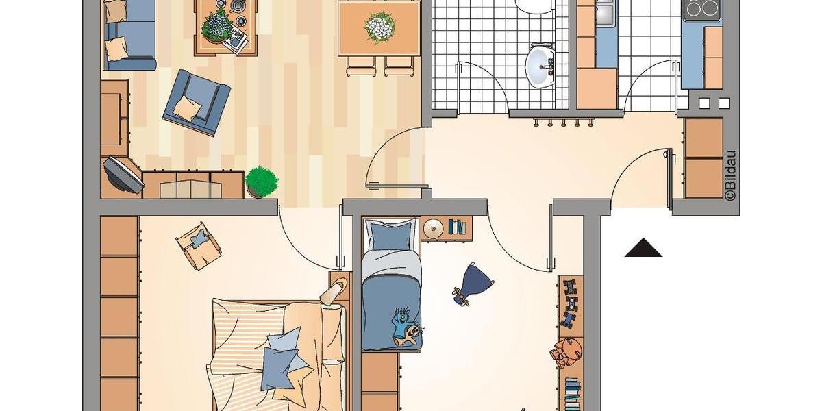 Etagenwohnung Recklinghausen Grullbad - 2.5 Zimmer, 51 m&sup2;, 211&euro; | Angebot:25433170