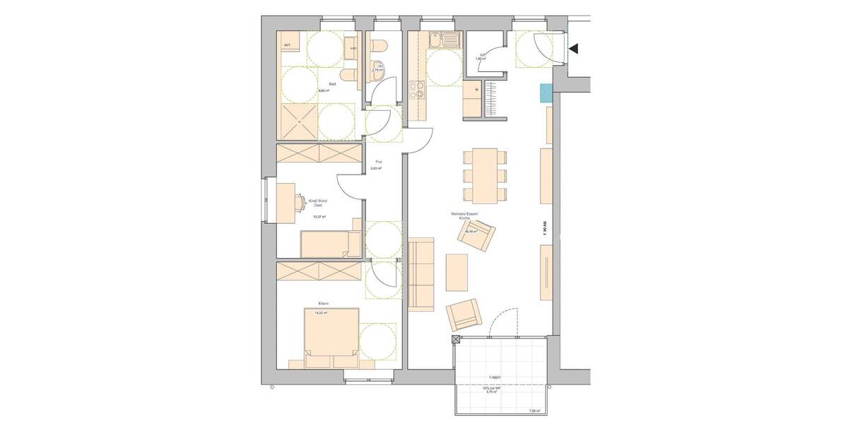 Etagenwohnung Dorsten Rhade - 3 Zimmer, 95 m&sup2;, 374.400&euro; | Angebot:25779980
