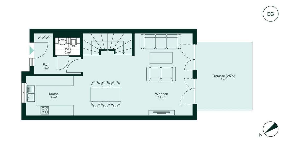 Dachterrasse, Garten und Wohnkomfort 4 zimmer
