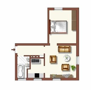 Etagenwohnung Duisburg Huckingen - 2 Zimmer, 41 m&sup2;, 409&euro; | Angebot:26532536
