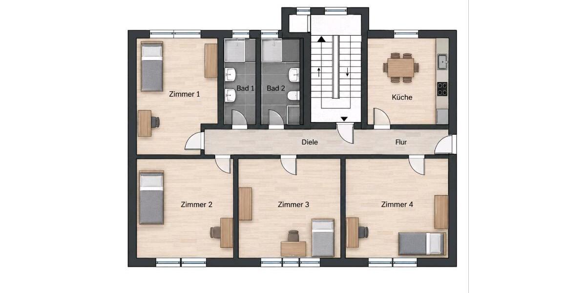 Etagenwohnung Recklinghausen König Ludwig - 4 Zimmer, 100 m&sup2;, 450&euro; | Angebot:27585574