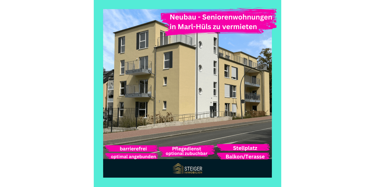 Etagenwohnung Marl - 2 Zimmer, 53 m&sup2;, 769&euro; | Angebot:27517996
