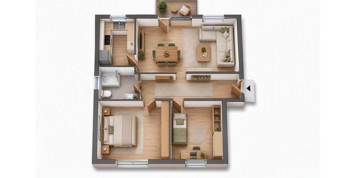 Etagenwohnung Bochum Günnigfeld - 3 Zimmer, 62 m&sup2;, 650&euro; | Angebot:27584934