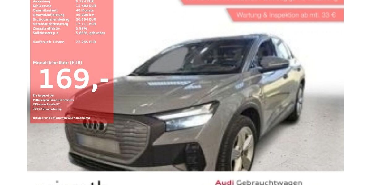 Audi Q4 e-tron 41.638 km 22.255 &euro; Moers-Hülsdonk 47441