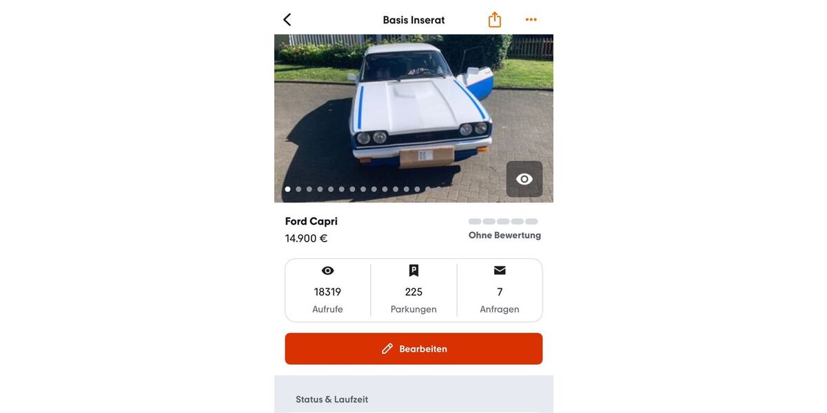 Ford Capri 2.560 km 14.900 &euro; Essen 45127