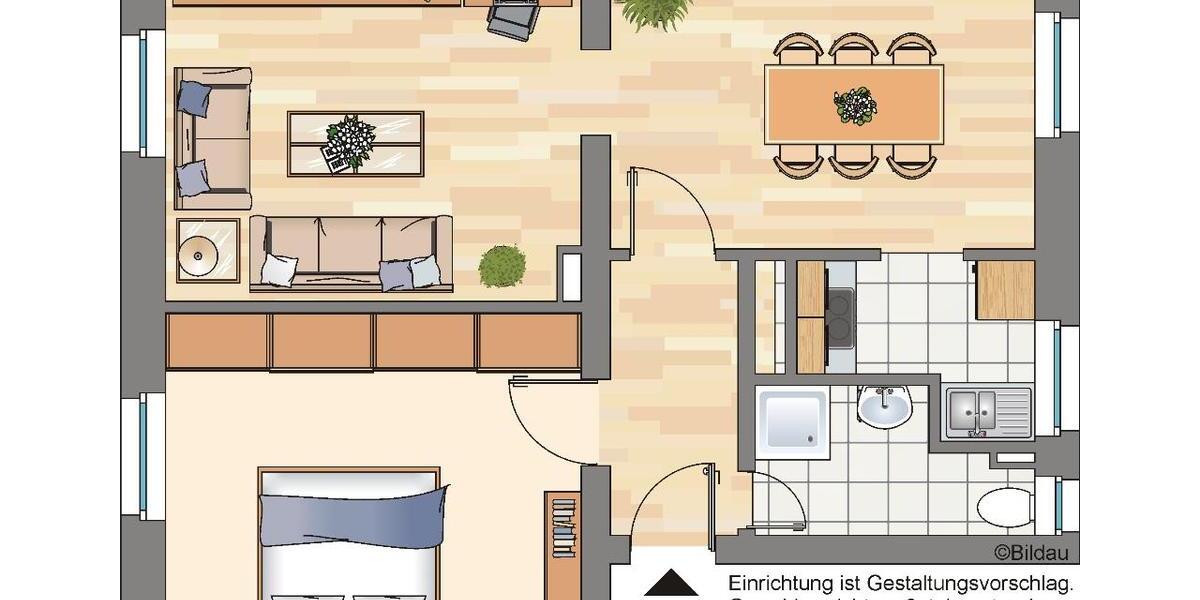 Erdgeschoßwohnung Gelsenkirchen Buer - 2 Zimmer, 51 m&sup2;, 399&euro; | Angebot:26335906