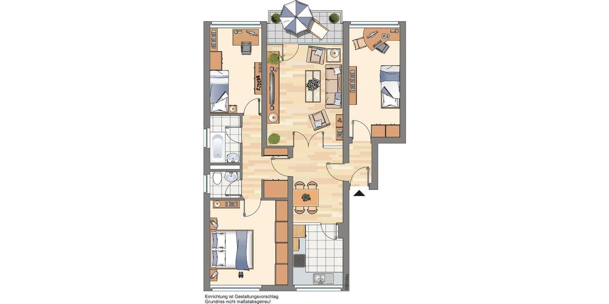 Etagenwohnung Recklinghausen Berghausen - 4 Zimmer, 90 m&sup2;, 739&euro; | Angebot:25402955