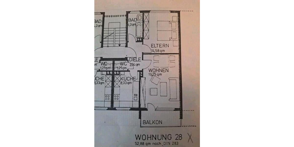 Etagenwohnung Castrop-Rauxel Bladenhorst - 2.5 Zimmer, 53 m&sup2;, 118.500&euro; | Angebot:26025276