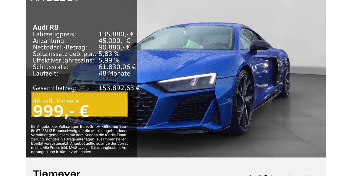 Audi R8 14.231 km 135.880 € Gelsenkirchen 45894