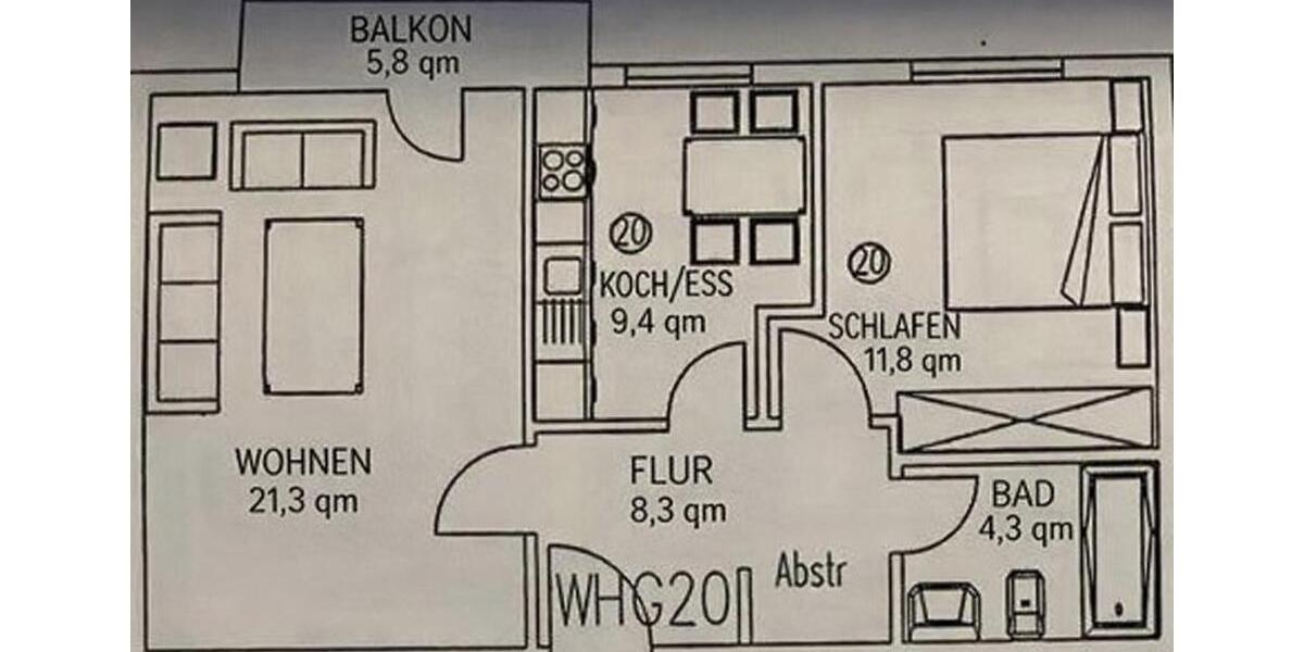 Etagenwohnung Witten Herbede - 2 Zimmer, 58 m&sup2;, 169.000&euro; | Angebot:24295168