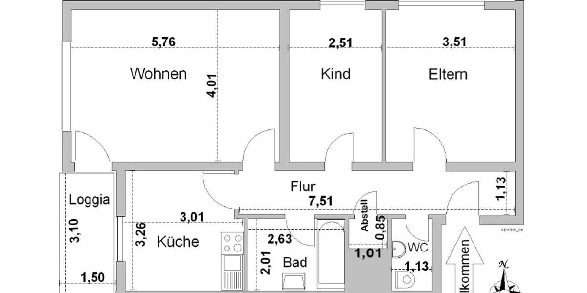 ** PROVISIONSFREI MIETEN ** Sonnige 3-Zimmerwohnung im EG mit Loggia 3 zimmer