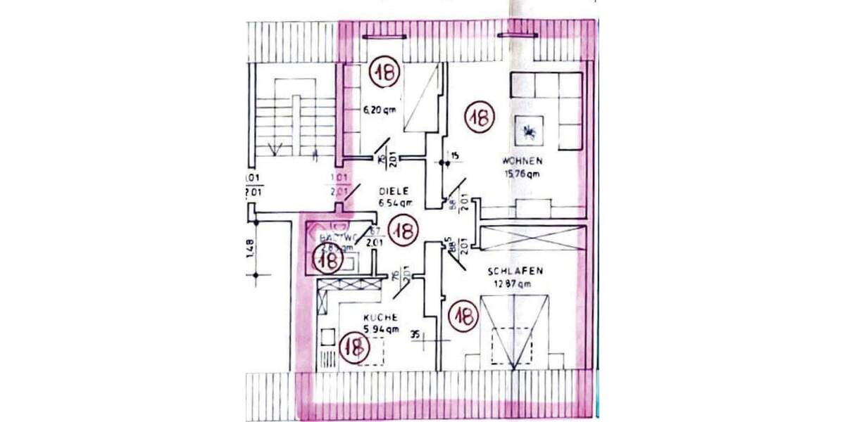 Etagenwohnung Herne Wanne-Süd - 3 Zimmer, 50 m&sup2;, 79.000&euro; | Angebot:25401700