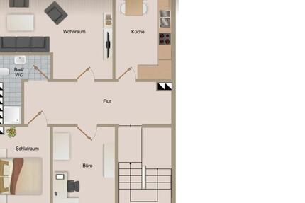 3 Raum Dachgeschoss-Wohnung in kalten Eigen 3 zimmer