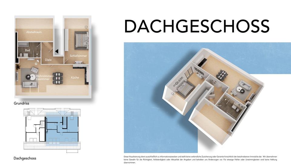 Dachgeschoßwohnung Dorsten Altstadt - 2 Zimmer, 71 m&sup2;, 995&euro; | Angebot:27551927